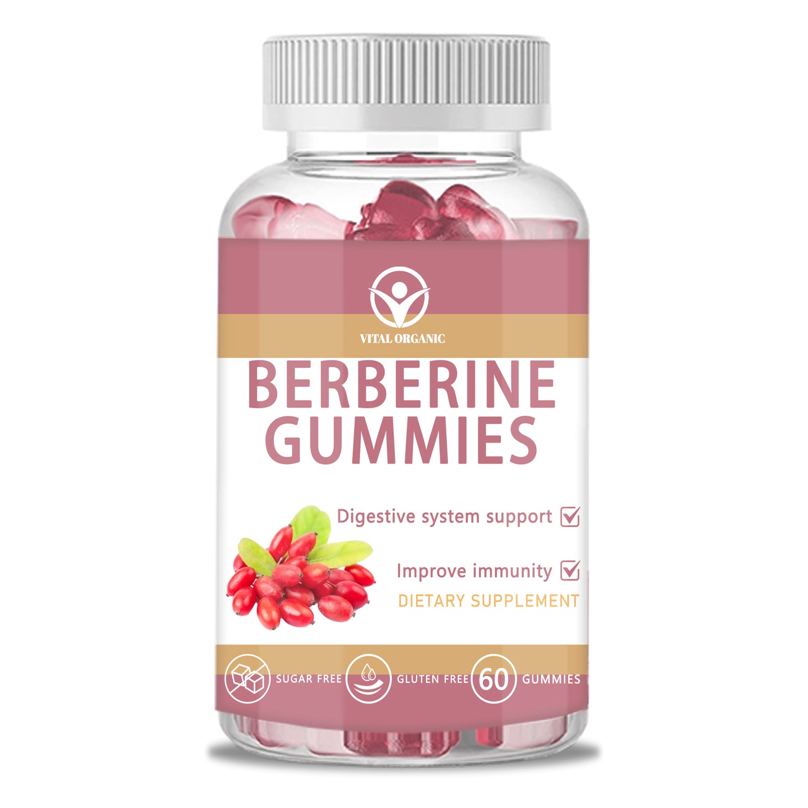 Berberine Gummies, with Premium Berberine HCL 1200mg,Plus Pure True Ceylon Cinnamon,Turmeric, Artichoke for Faster Metabolismt, Healthy Weight Management, 60 Count